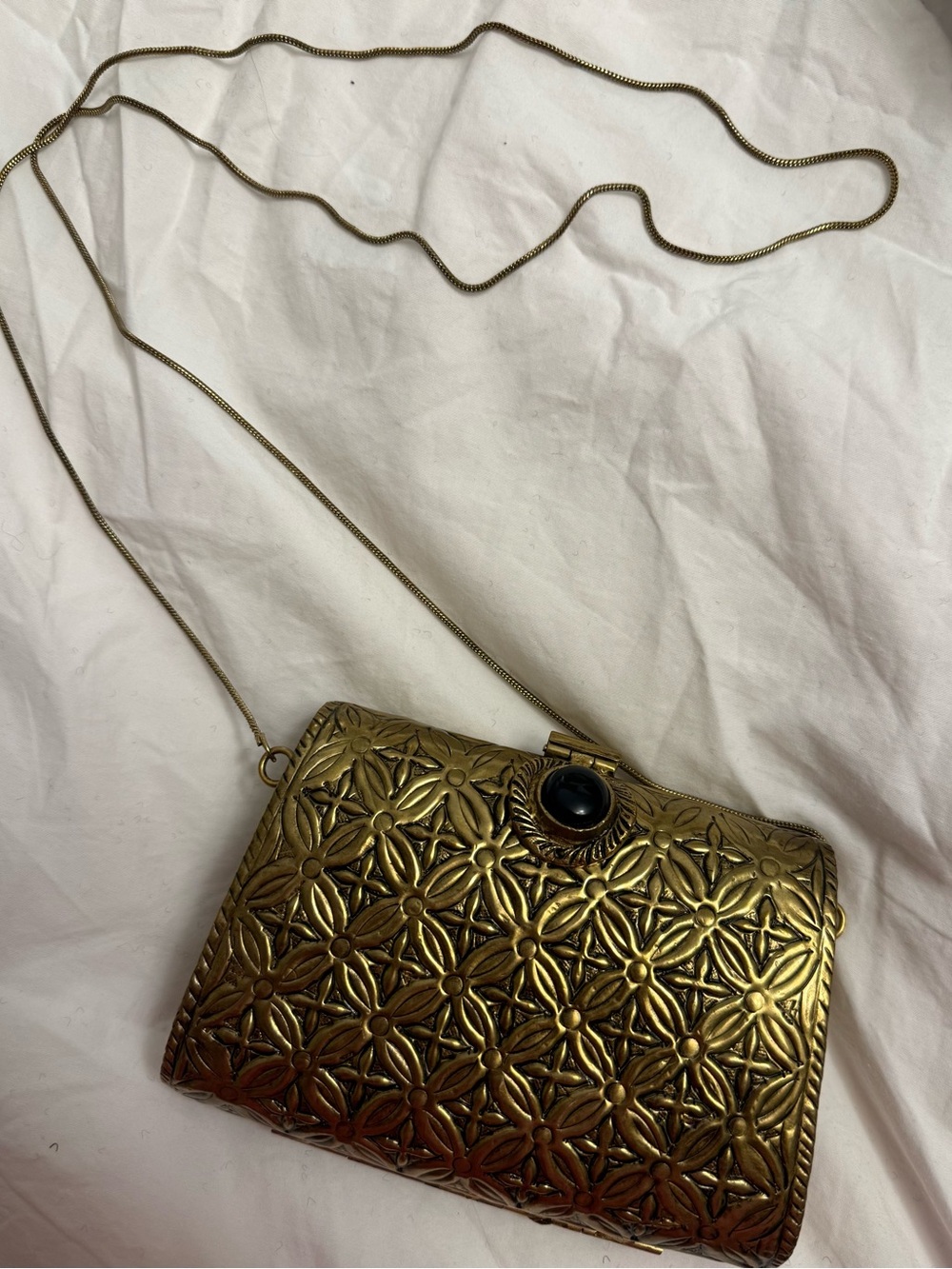 Gold Minaudiere Crossbody by From St Xavier
